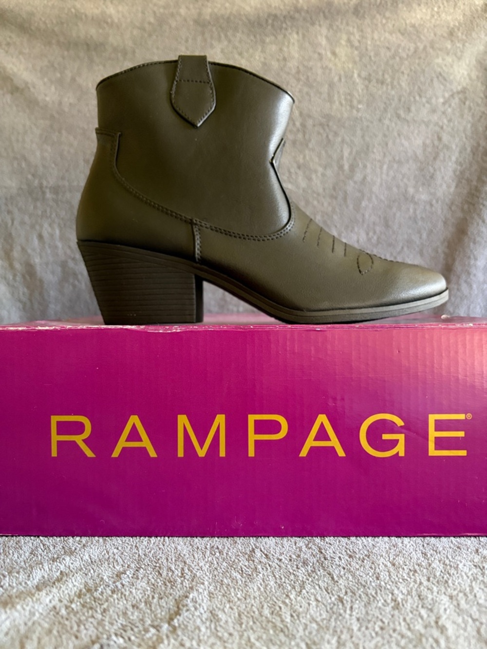 Rampage Black Western-Style Ankle Bootie